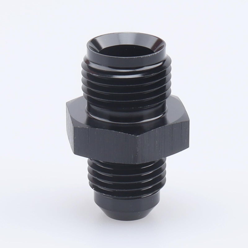 AC PERFORMANCE Male Inverted Seat 1/2 x 20 Thread to -6 AN Flare Adapter Straight Aluminum Black - Image 5